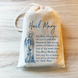 Load image into Gallery viewer, Hail Mary Rosary Bag - Catholic Prayer Bag - Cotton Drawstring Bag