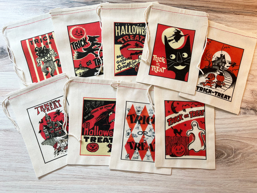Halloween Retro Vintage Treat Candy Bags