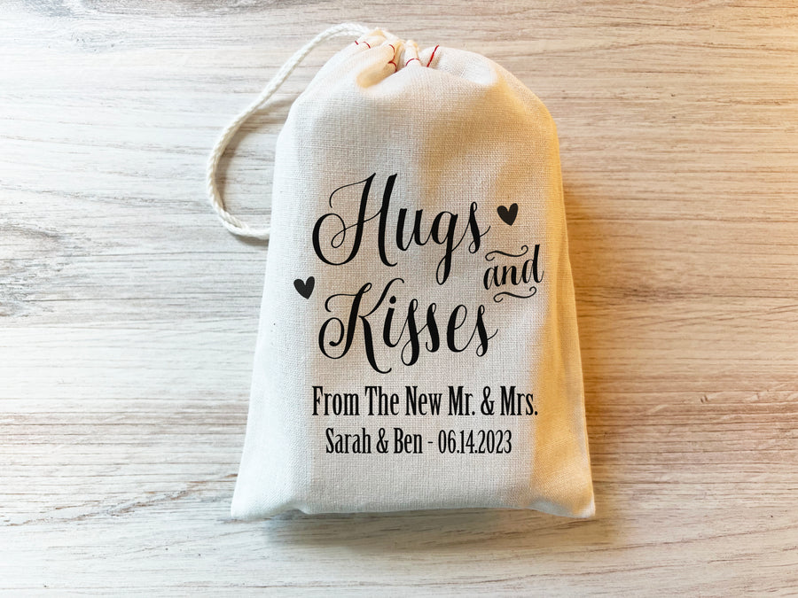 Hugs and Kisses from the new Mr. & Mrs. - Wedding Favor Bag