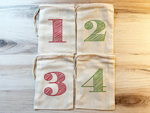 Advent Christmas Calendar Bags Numbers Design
