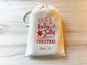 Advent Calendar Christmas Bags - Typography Holiday Bag Set