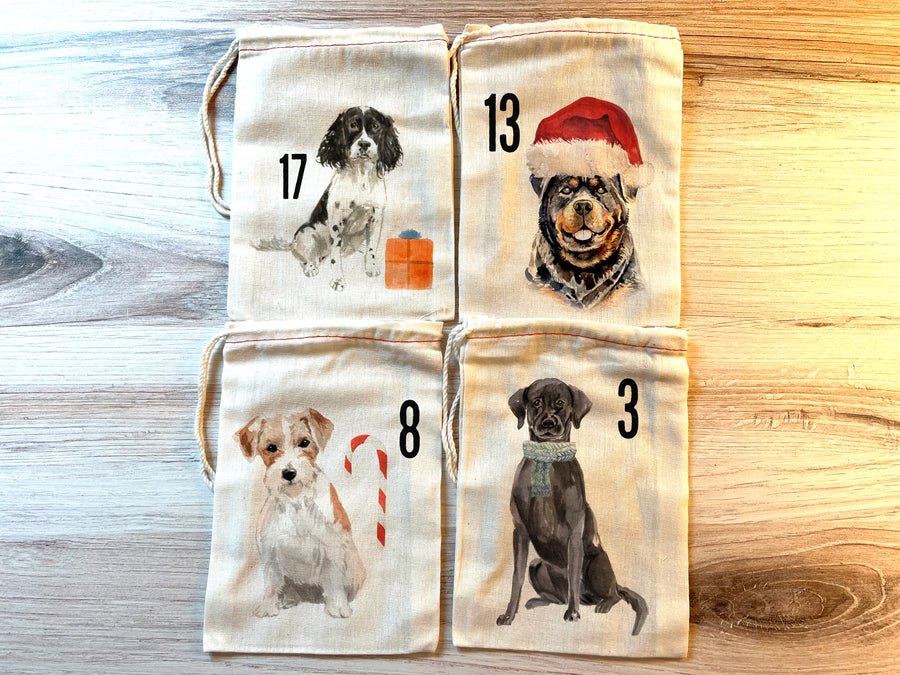 Dogs Christmas Advent Calendar Bags