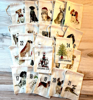 Dogs Christmas Advent Calendar Bags
