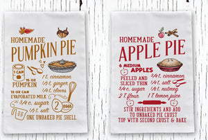 Pumpkin Pie Apple Pie Recipe Tea Towels