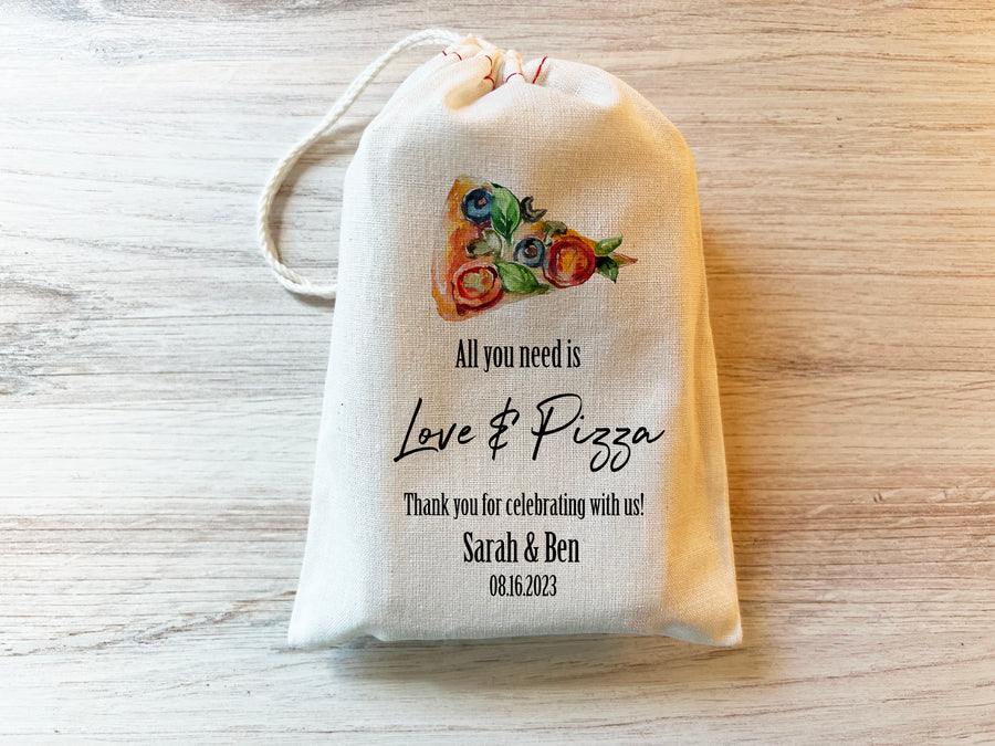Love and Pizza - Wedding Shower Favor Bag