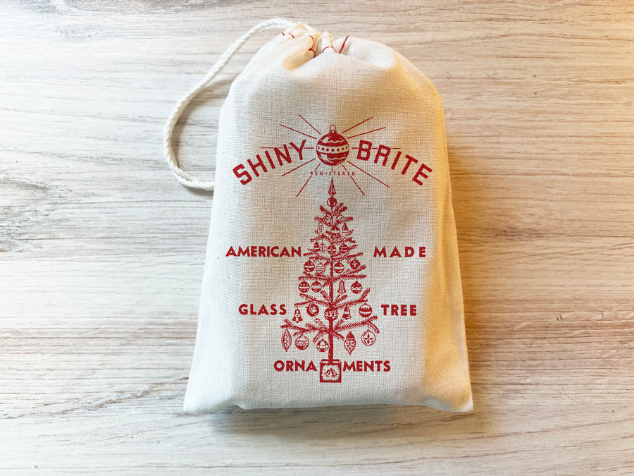 Shiny Brite Ornament Christmas Holiday Storage Gift Bag
