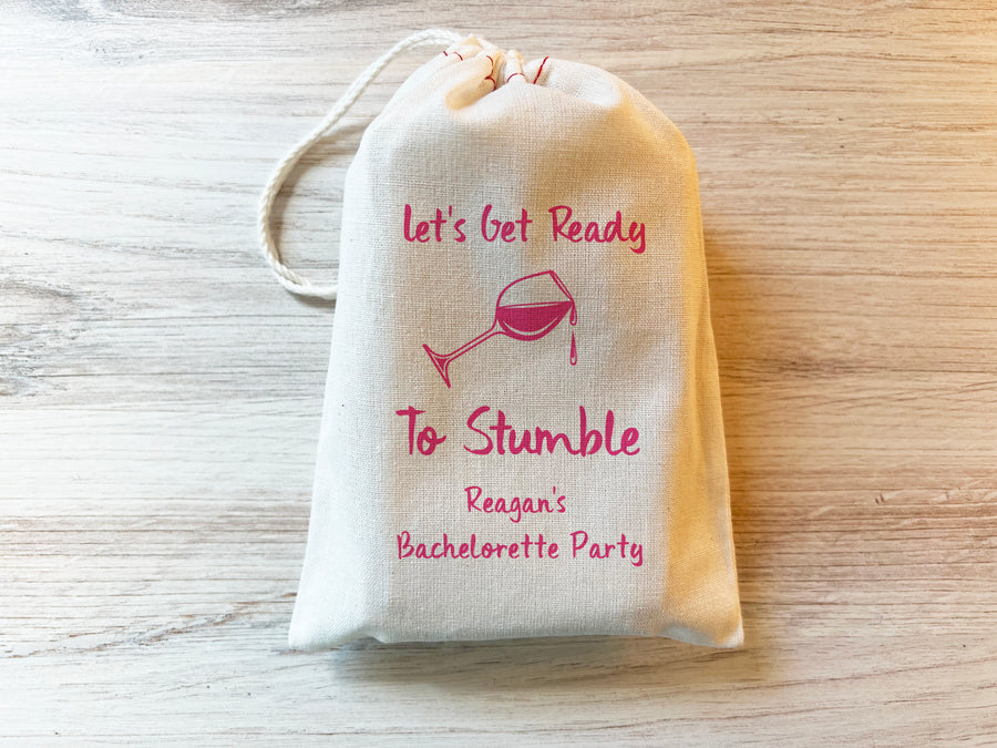 Lets Get Ready To Stumble Wine Party Favor Bag