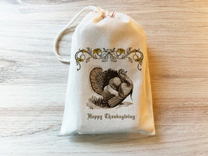 Happy Thanksgiving Vintage Turkey Holiday Favor Gift Bags