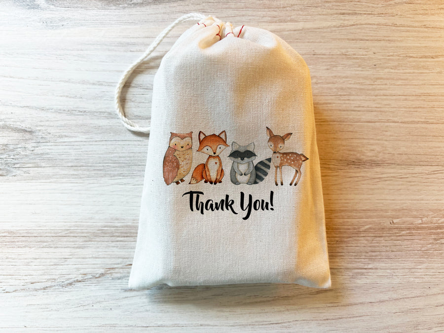 Woodland Fox Deer Owl Forest Gift Party Favor Bag